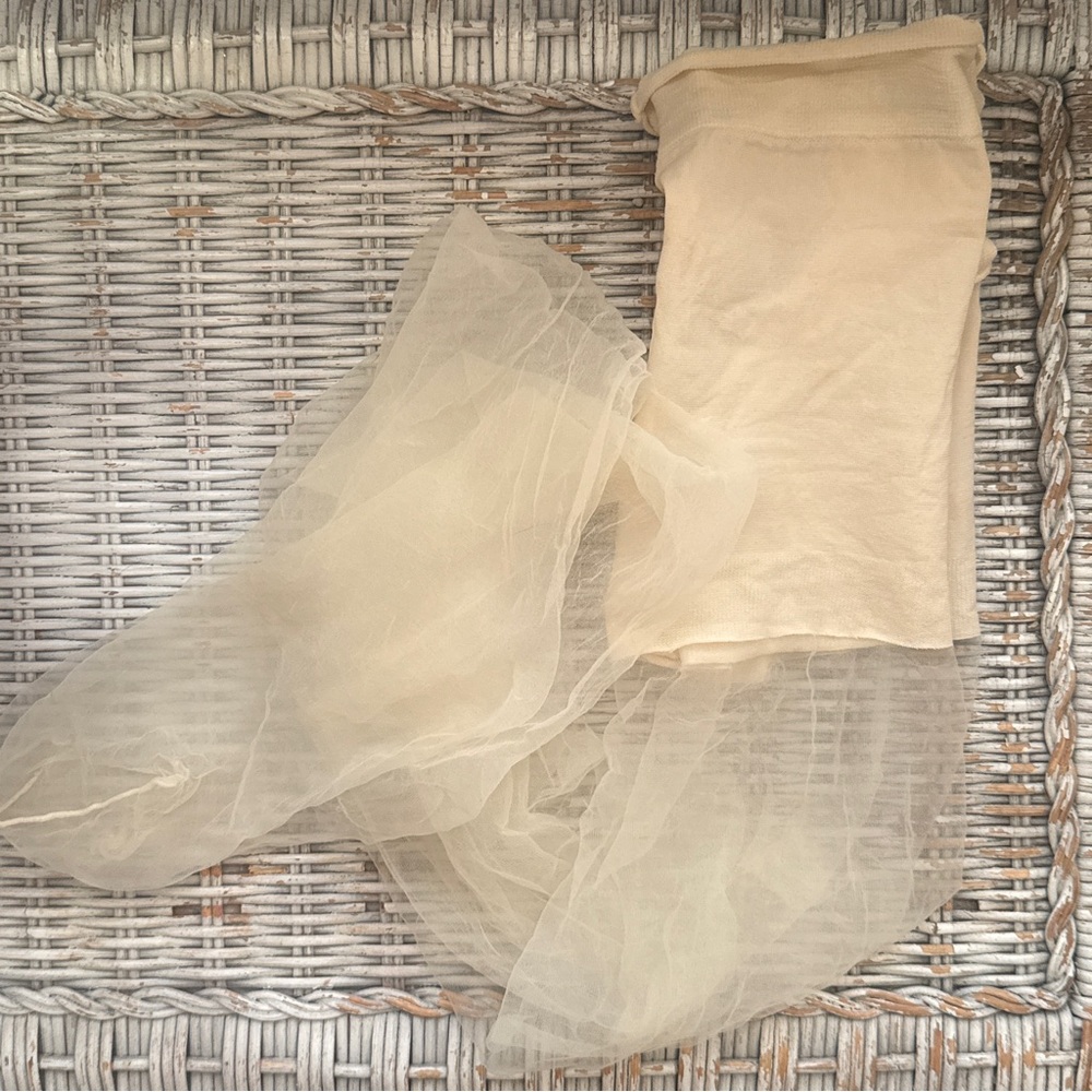 Sheer Cream Tulle-like Tights